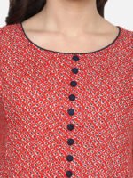 Akiko Women's Rayon Relaxed Fit A Line Round Neck Geometrical Printed Plus - Image 5