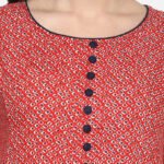 Yash Gallery Women's Rayon Relaxed Fit A Line Round Neck Geometrical Printed Plus