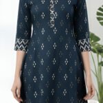 YASH GALLERY Women's Cotton Ikat Printed A-line Kurta