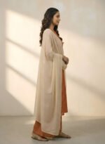 Akiko Women's Geometric Print Rayon Staple Kurta Pant with Dupatta Set (Orange) - Image 4