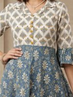 Akiko Women's Rayon Floral Print Anarkali Kurta (Multi) - Image 5