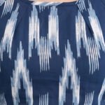 Yash Gallery Women's Blue Ikat Print Rayon Halter Neck Backless Blouse
