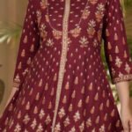 YASH GALLERY Women's Rayon Floral Printed Anarkali Kurta