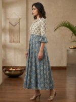 Akiko Women's Rayon Floral Print Anarkali Kurta (Multi) - Image 3