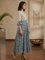 Akiko Women's Rayon Floral Print Anarkali Kurta (Multi) - Image 4
