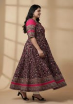 Akiko Women's Cotton Floral Printed Anarkali Kurta - Image 3