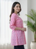 Akiko Women's Cotton Floral Printed Short Kurti - Image 3