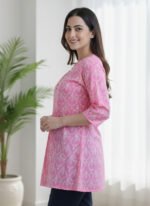 Akiko Women's Cotton Floral Printed Short Kurti - Image 5