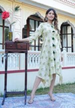 Akiko Women's Floral Printed Front Slit Asymmetrical Maxi Dress - Image 3