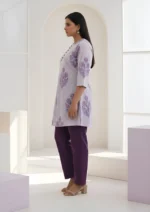 Akiko Women?s Cotton Printed A-Line Kurti with Front Pleat and Fabric Buttons - Image 3