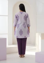 Akiko Women?s Cotton Printed A-Line Kurti with Front Pleat and Fabric Buttons - Image 4