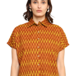 Akiko Women's  Multi Zig-Zag Printed Oversized Shirt (Multi)