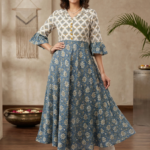 Akiko Women's Rayon Floral Print Anarkali Kurta (Multi)