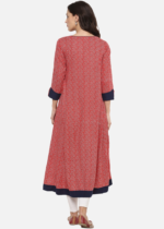 Akiko Women's Rayon Relaxed Fit A Line Round Neck Geometrical Printed Plus - Image 2