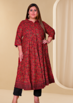 Akiko Women's Cotton Floral Printed Anarkali Kurta
