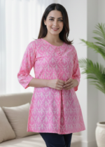 Akiko Women's Cotton Floral Printed Short Kurti